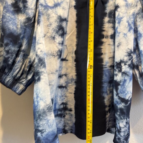 Sea New York Blue and White Tie-Dye Ombre Blouse Celestial Top - Picture 7 of 7
